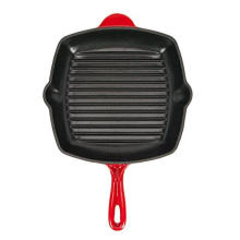 Enamel Square Grill Pan Griddle Cayenne Red 10 Inch